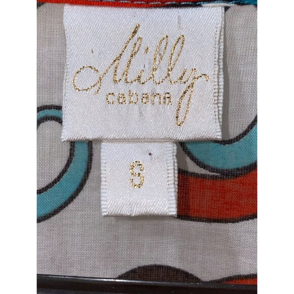 Milly Cabana Womens V-Neck Printed Tunic Cover-Up Dress Size S Multicolor Swimwe - Picture 4 of 8